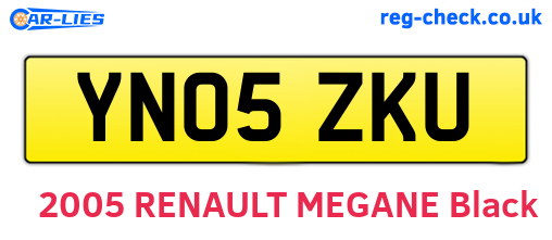 YN05ZKU are the vehicle registration plates.