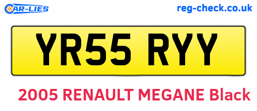 YR55RYY are the vehicle registration plates.