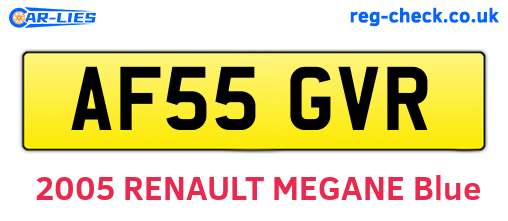 AF55GVR are the vehicle registration plates.