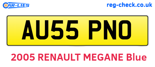 AU55PNO are the vehicle registration plates.