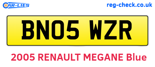 BN05WZR are the vehicle registration plates.