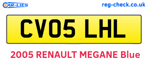 CV05LHL are the vehicle registration plates.