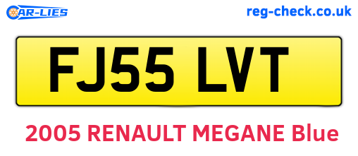 FJ55LVT are the vehicle registration plates.
