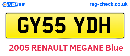 GY55YDH are the vehicle registration plates.