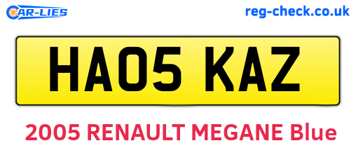 HA05KAZ are the vehicle registration plates.