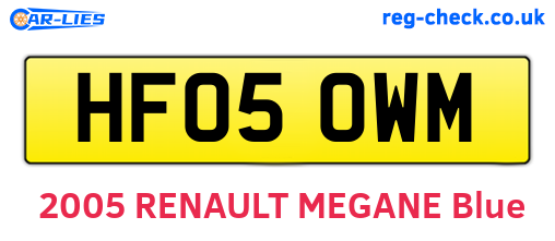 HF05OWM are the vehicle registration plates.