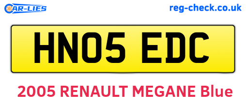 HN05EDC are the vehicle registration plates.