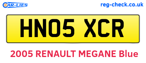 HN05XCR are the vehicle registration plates.