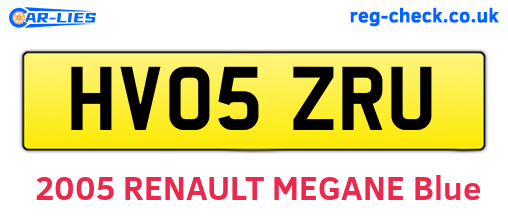 HV05ZRU are the vehicle registration plates.