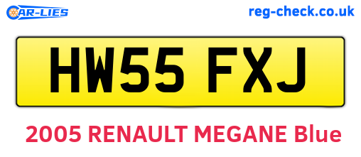 HW55FXJ are the vehicle registration plates.