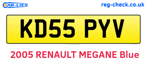 KD55PYV are the vehicle registration plates.