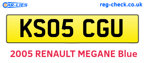KS05CGU are the vehicle registration plates.