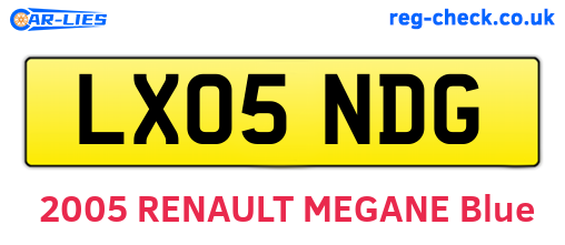 LX05NDG are the vehicle registration plates.