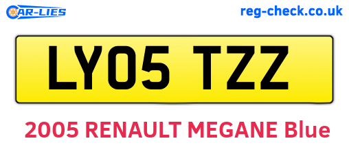 LY05TZZ are the vehicle registration plates.