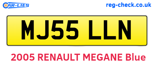 MJ55LLN are the vehicle registration plates.
