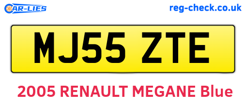 MJ55ZTE are the vehicle registration plates.