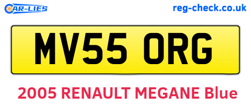 MV55ORG are the vehicle registration plates.