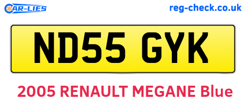 ND55GYK are the vehicle registration plates.