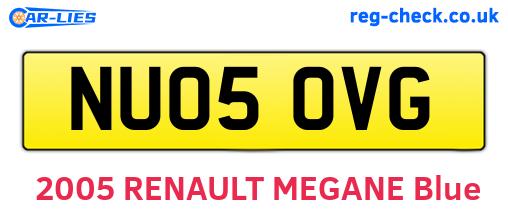 NU05OVG are the vehicle registration plates.