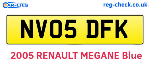 NV05DFK are the vehicle registration plates.