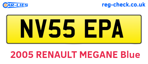 NV55EPA are the vehicle registration plates.