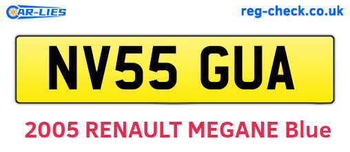 NV55GUA are the vehicle registration plates.