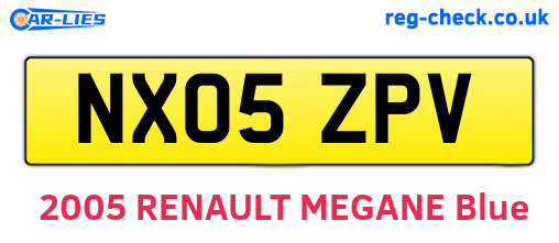 NX05ZPV are the vehicle registration plates.