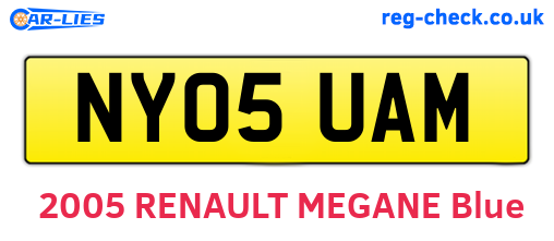 NY05UAM are the vehicle registration plates.