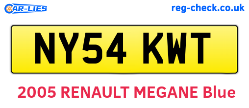 NY54KWT are the vehicle registration plates.
