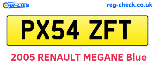 PX54ZFT are the vehicle registration plates.