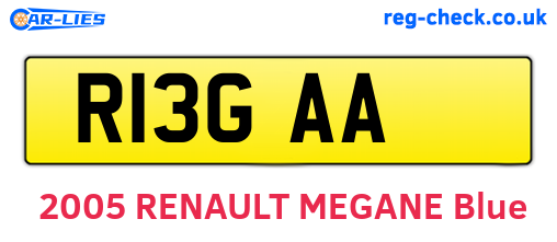 R13GAA are the vehicle registration plates.