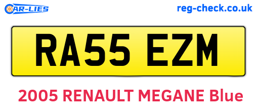 RA55EZM are the vehicle registration plates.