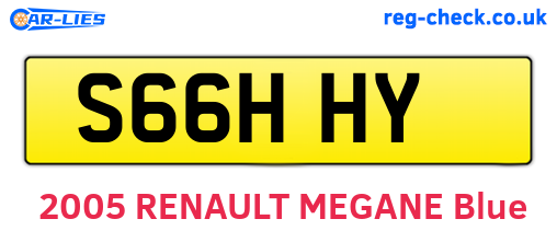 S66HHY are the vehicle registration plates.