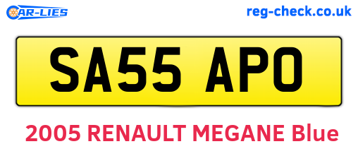 SA55APO are the vehicle registration plates.