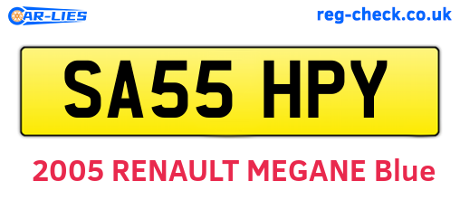 SA55HPY are the vehicle registration plates.