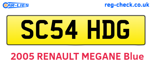 SC54HDG are the vehicle registration plates.