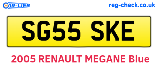 SG55SKE are the vehicle registration plates.