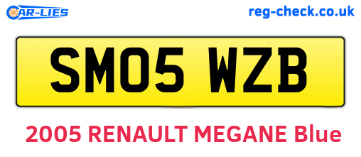 SM05WZB are the vehicle registration plates.