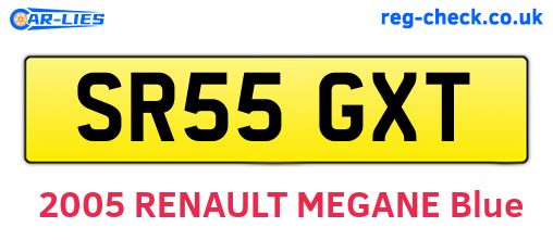 SR55GXT are the vehicle registration plates.