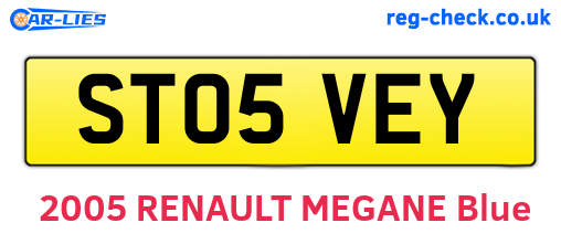 ST05VEY are the vehicle registration plates.