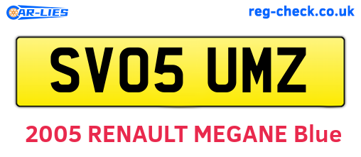 SV05UMZ are the vehicle registration plates.