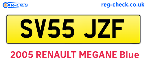 SV55JZF are the vehicle registration plates.