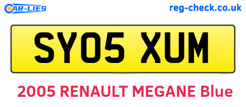 SY05XUM are the vehicle registration plates.
