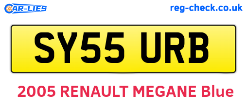SY55URB are the vehicle registration plates.