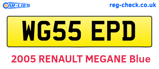 WG55EPD are the vehicle registration plates.