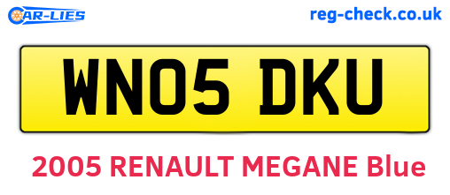 WN05DKU are the vehicle registration plates.