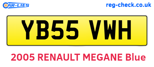YB55VWH are the vehicle registration plates.
