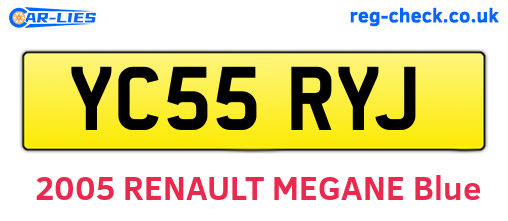 YC55RYJ are the vehicle registration plates.