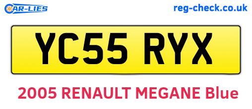 YC55RYX are the vehicle registration plates.