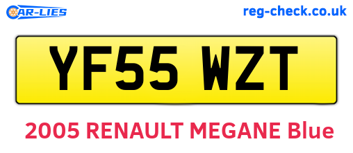 YF55WZT are the vehicle registration plates.